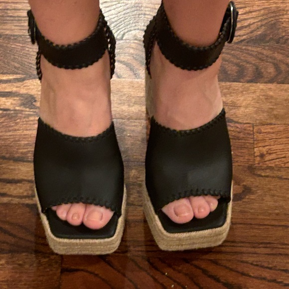 Paloma Barcelo Rafia Wedge Ankle Strap Heel 37 - Picture 8 of 10